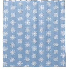 Cortina Para Box Padrão de Floco de Neve G-Clef Ornamental Blue de 