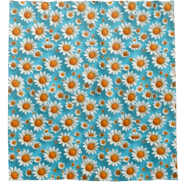 Cortina Para Box padrão de flor de margarida (Frente)