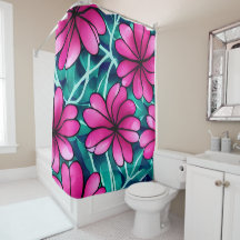 Padrão de Flor Rosa Brilhante Grande