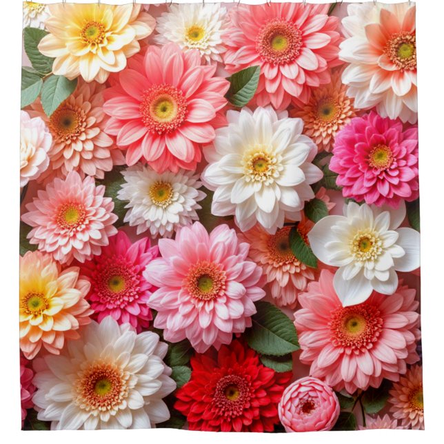 Cortina Para Box Padrão de Flores (Frente)