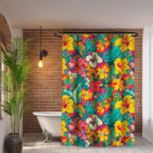 Padrão de Flores Tropicais Coloridas