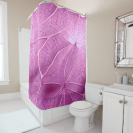 Cortina Para Box Padrão de Folhas Rosa bonito