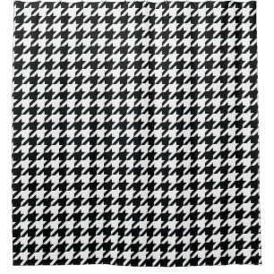 Cortina Para Box Padrão de Houndstooth Preto Branco