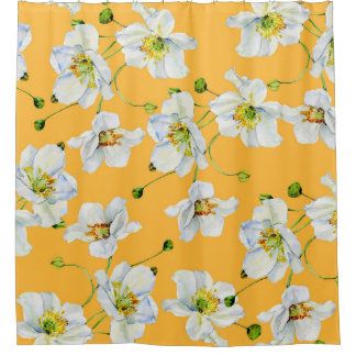 Cortina Para Box Padrão de ilustração das flores do Cosmos