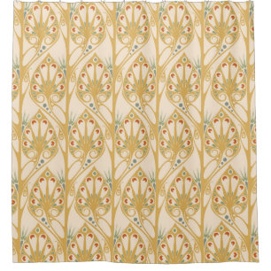 Cortina Para Box Padrão de ilustração do retro art nouveau