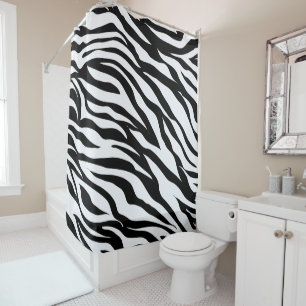 Cortina Para Box Padrão de impressão animal de zebra branca e negra
