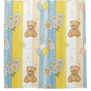 Cortina Para Box Padrão de Jardim Margarida Urso de Pelúcia (13)