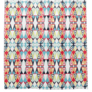 Cortina Para Box Padrão de Linha Tribal Geométrico abstrato