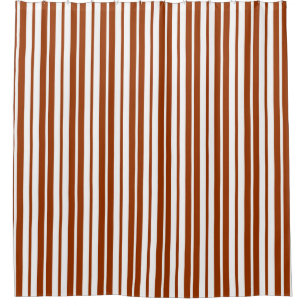 Cortina Para Box Padrão de Listras Verticais Brancas Marrons