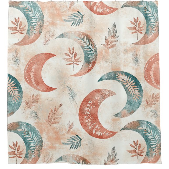 Cortina Para Box Padrão de Lua Floral Boho Celestial (2) (Frente)