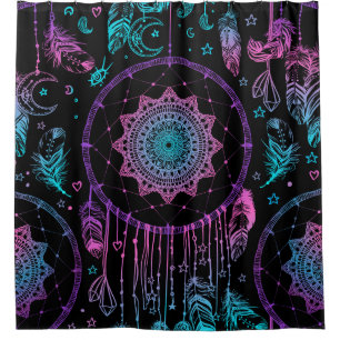 Cortina Para Box Padrão de Lua Nativo Americano de Dreamcatcher