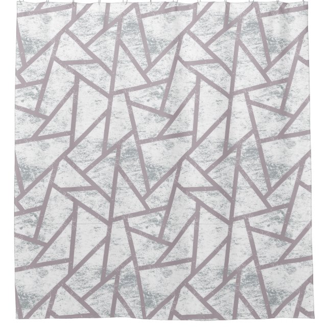 Cortina Para Box Padrão de mosaico de cinzas pálidas (Frente)