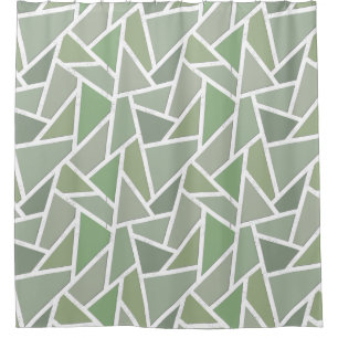 Cortina Para Box Padrão de mosaico verde-oliva