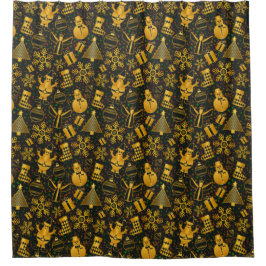 Cortina Para Box Padrão de Natal de Fechamento Colorido com abstrat