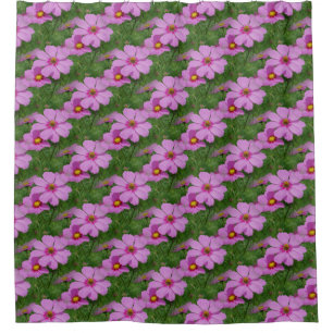 Cortina Para Box Padrão de Natureza da Flor do Cosmos Rosa