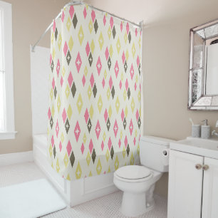 Cortina Para Box Padrão de Ouros Atômicos MCM Rosa, Amarelo, Verde
