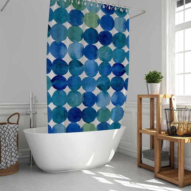Cortina Para Box Padrão de pontos - azul e verde (Criador carregado)