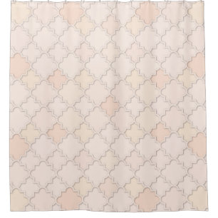 Cortina Para Box Padrão de Quatrefoil Grande do Marrocos Pastel Mel