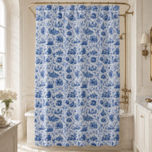 Padrão de ramagem de rosa Toile Francesa Azul no C