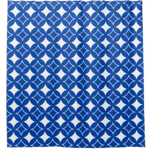 Cortina Para Box Padrão de remessa azul e branco