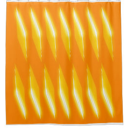 Cortina Para Box Padrão de Rhombus Branco e Laranja Fluorescente