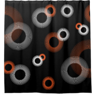 Cortina Para Box Padrão de Starburst Preto Cor - de - Laranja Retro