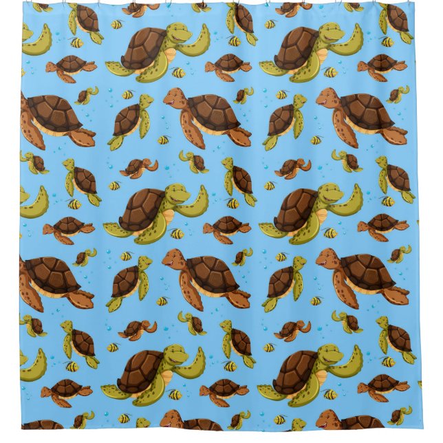 Cortina Para Box Padrão de Tartaruga do Mar (Frente)