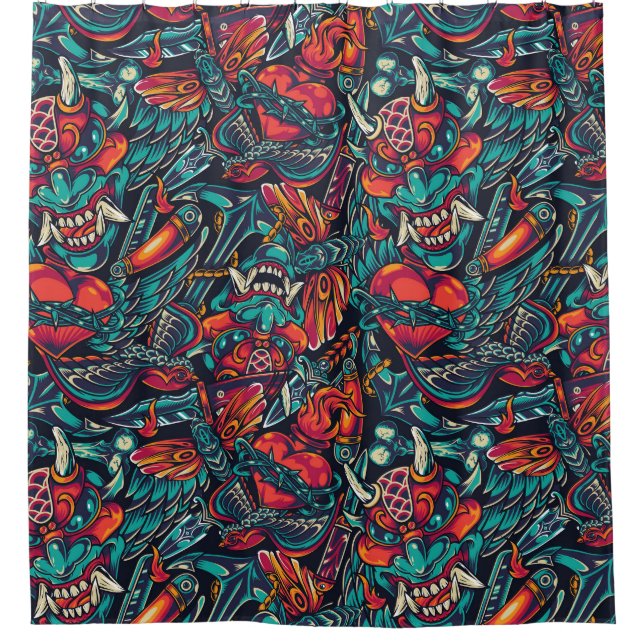 Cortina Para Box Padrão de Tatuagem Retroativa (Frente)