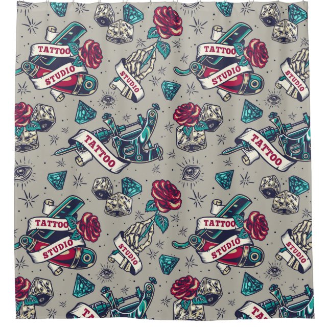 Cortina Para Box Padrão de tatuagem retrorreflectora (Frente)