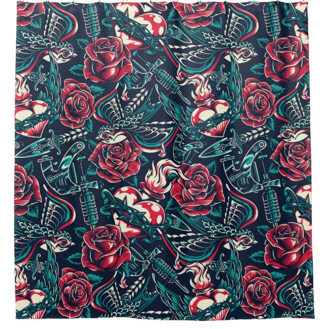 Cortina Para Box Padrão de tatuagem retrorreflectora (Frente)