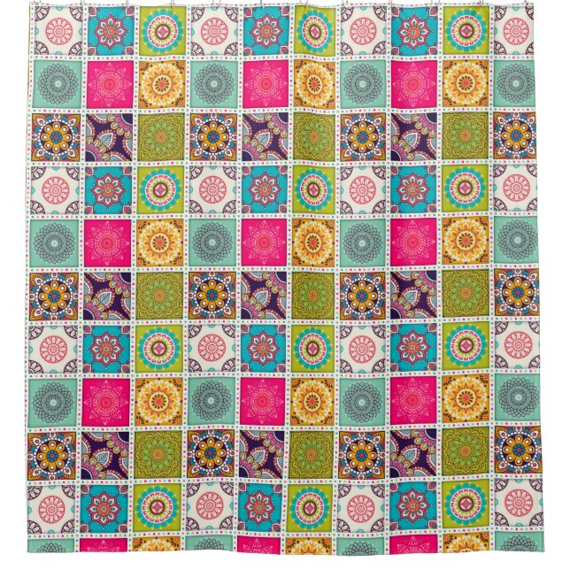 Cortina Para Box Padrão do Azulejo marroquino (Frente)