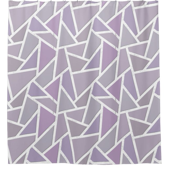 Cortina Para Box padrão do mosaico da lavanda (Frente)