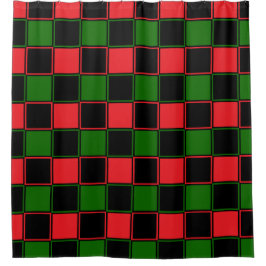 Cortina Para Box Padrão Do Verificador Vermelho Preto E Verde