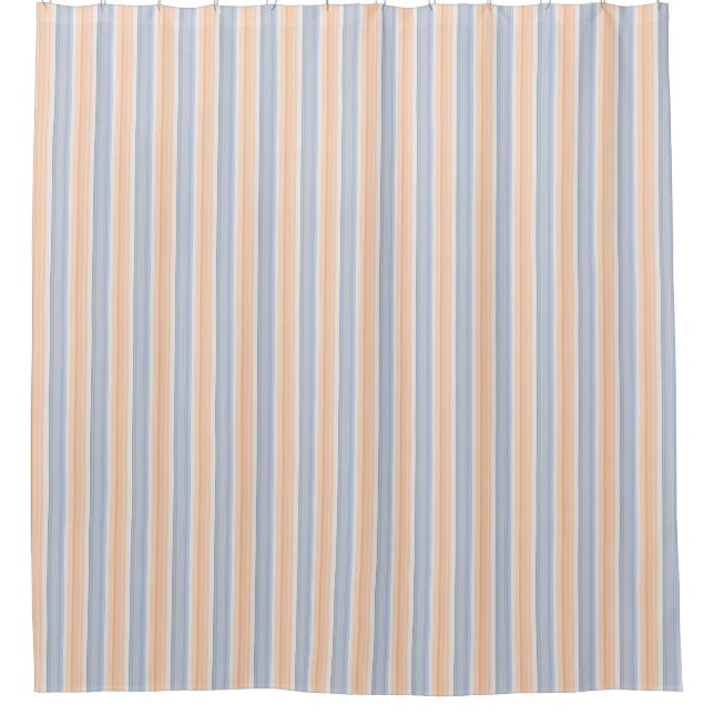 Cortina Para Box Padrão Dourado e azul riscado (Frente)