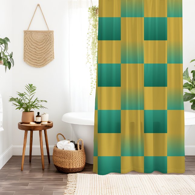 Cortina Para Box Padrão elegante em verde e ouro (Criador carregado)