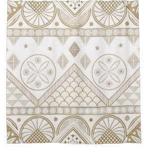 Cortina Para Box Padrão Etnico Geométrico Tribal Floral Sem Costura