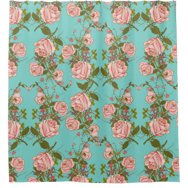 Cortina Para Box Padrão Floral (Frente)