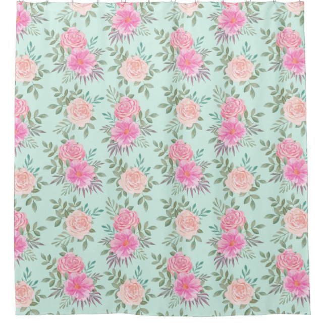 Cortina Para Box Padrão Floral (Frente)