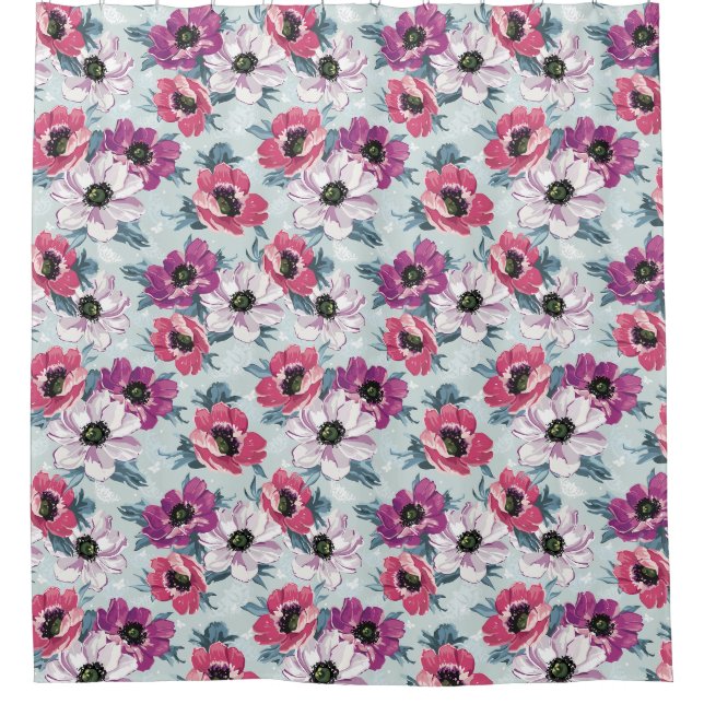 Cortina Para Box Padrão Floral (Frente)