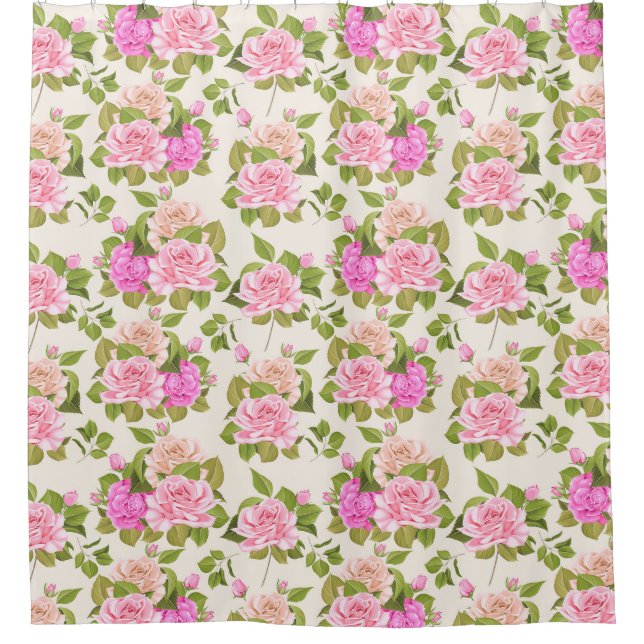 Cortina Para Box Padrão Floral (Frente)