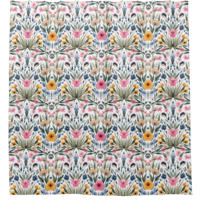 Cortina Para Box Padrão floral (Frente)