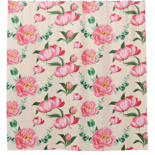 Cortina Para Box Padrão Floral (Frente)