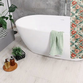 Cortina Para Box Padrão Floral de Algodão do País