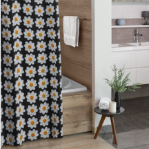 Padrão Floral de Dahlia Branca em Preto