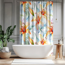 Padrão Floral de Lírio em Aquarela