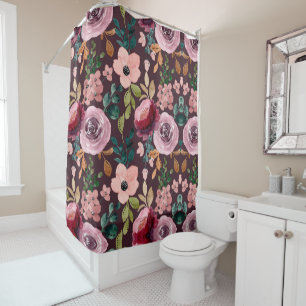 Cortina Para Box Padrão Floral de Superfície da Moda Aquosa Colorid