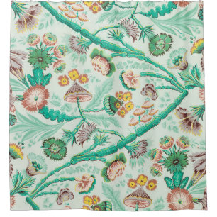 Cortina Para Box Padrão floral de videira folhagem flor vintage bon