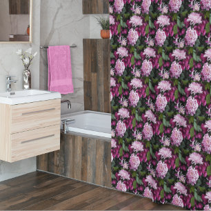 Cortina Para Box Padrão Floral dos Cristântemos Rosa