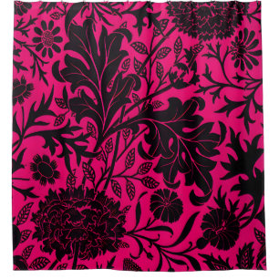Cortina Para Box Padrão floral negro bonito e vítreo em neon