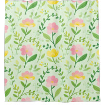 Padrão Floral Pastel de Primavera